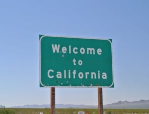 green and white welcome to california signage thumbnail