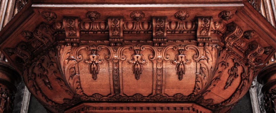 brown wooden embossed wall shelf decor preview