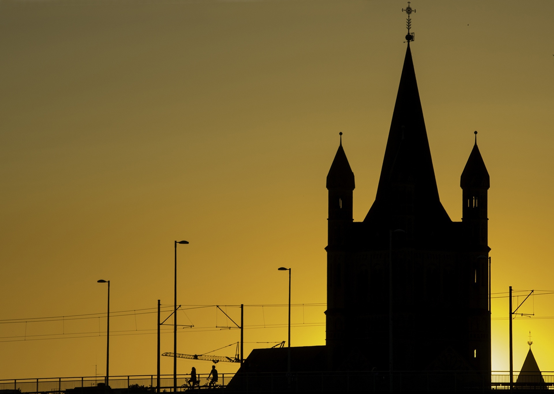 silhouette of cathedral