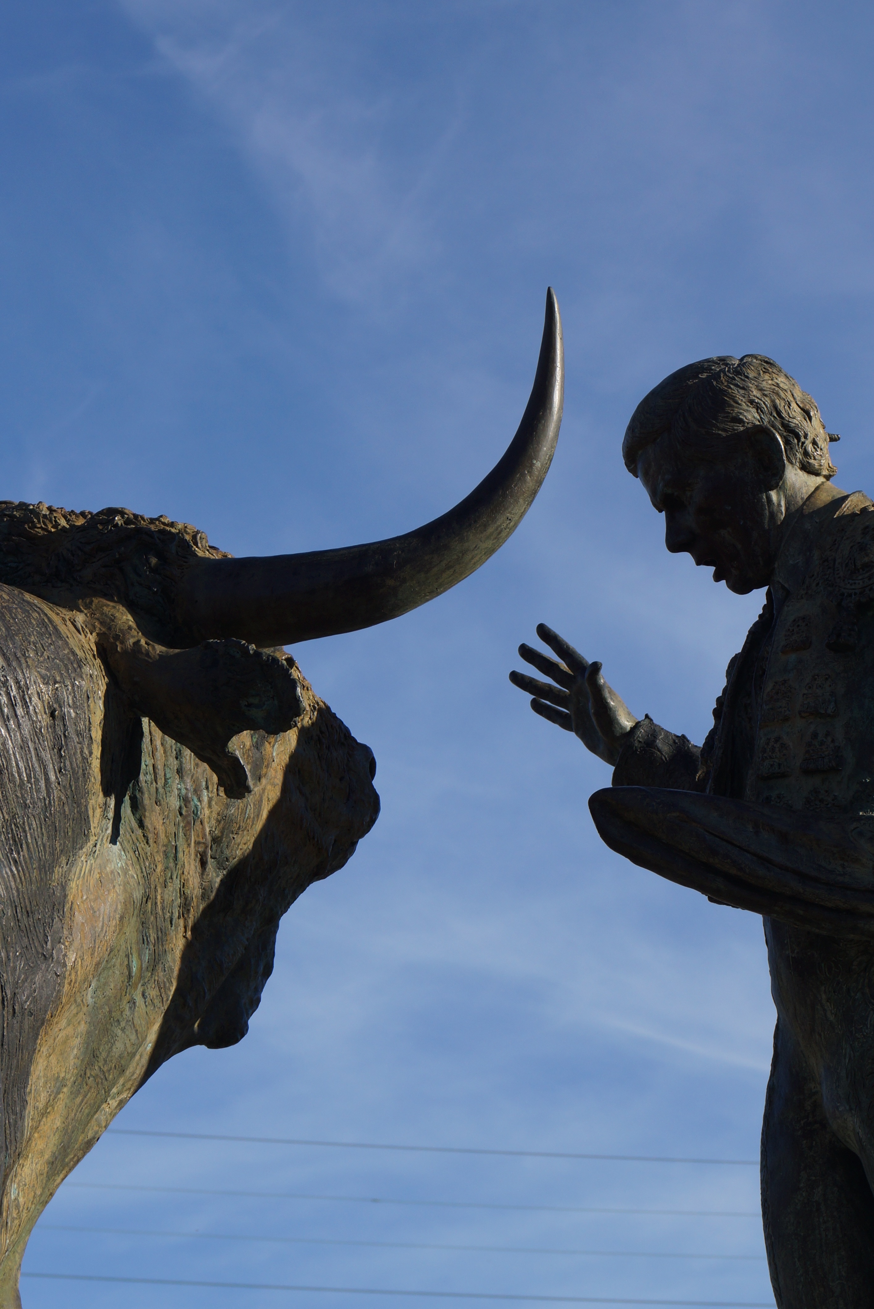 matador with bull statue
