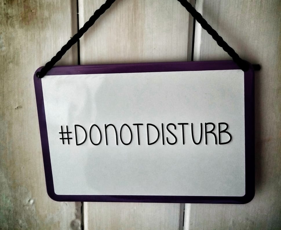 white and black do not disturb signage preview