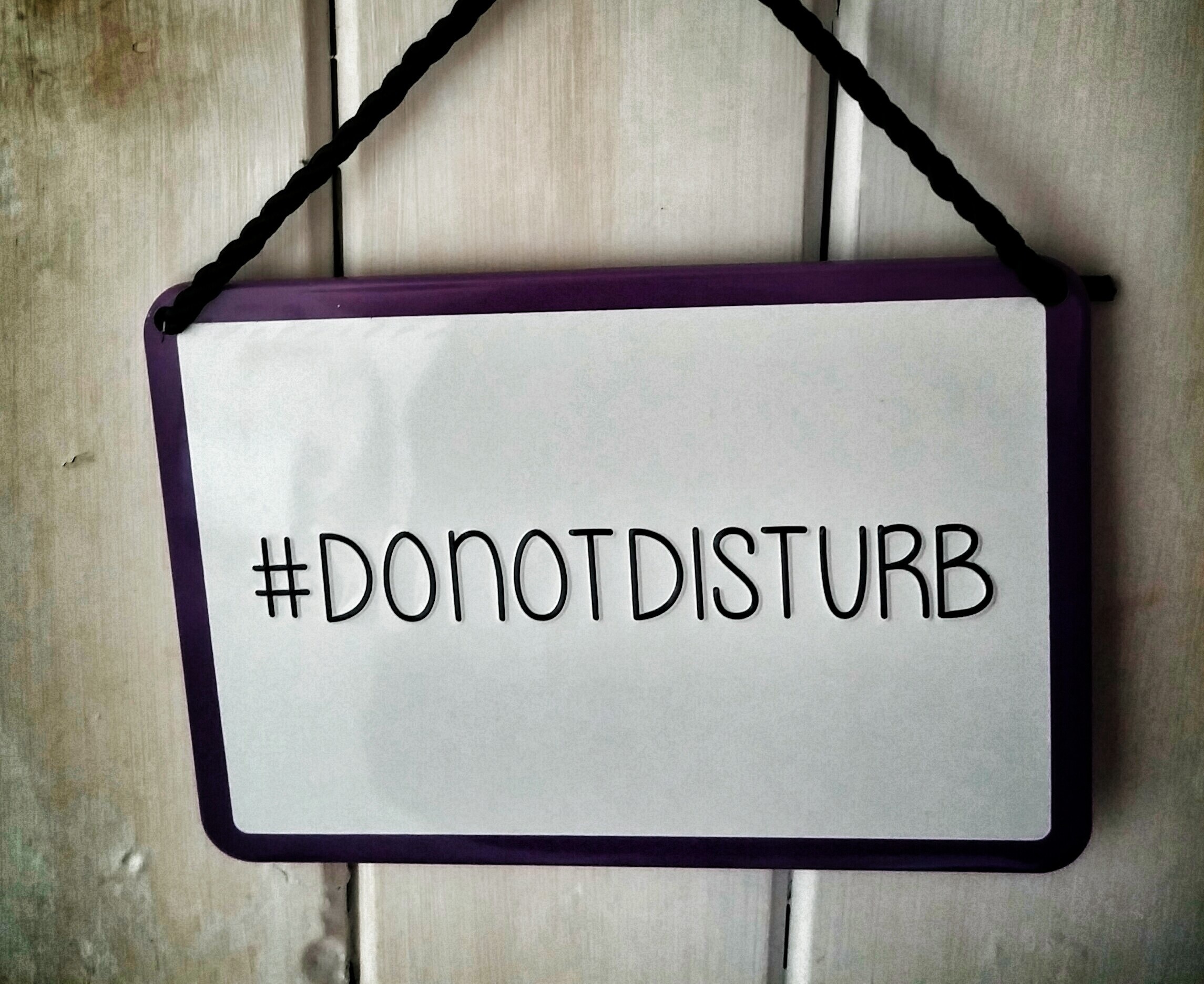 white and black do not disturb signage