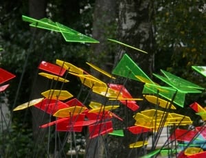 red yellow and green plastic outdoor decor thumbnail