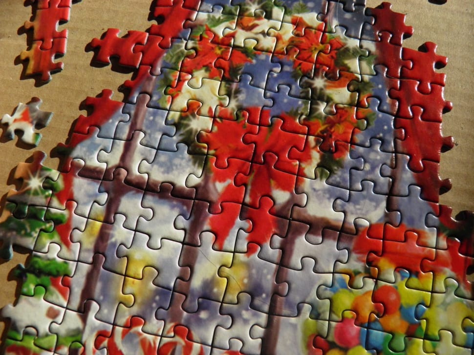 red blue and green jigsaw puzzle preview