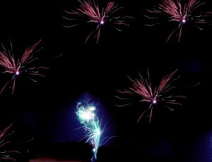 red and blue firework show thumbnail