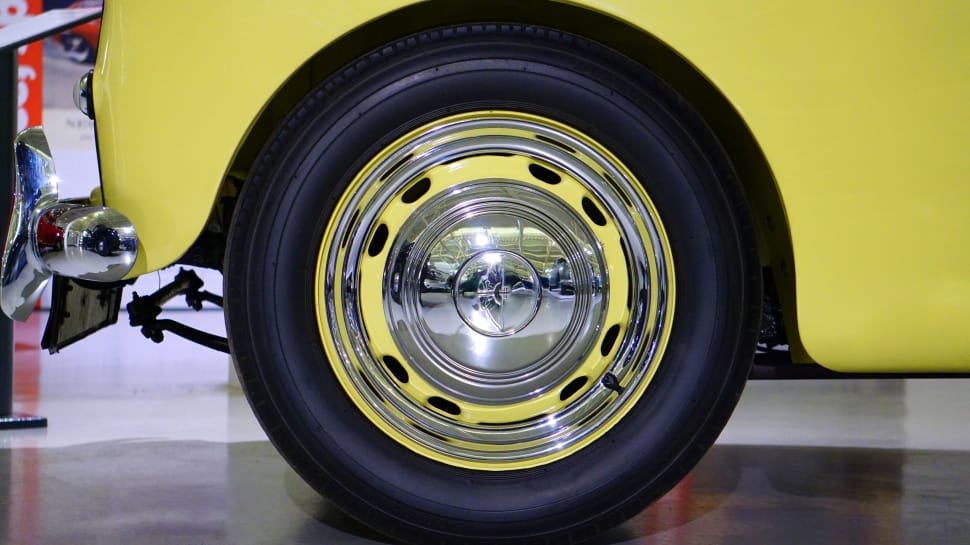 silver and yellow automotive rims preview