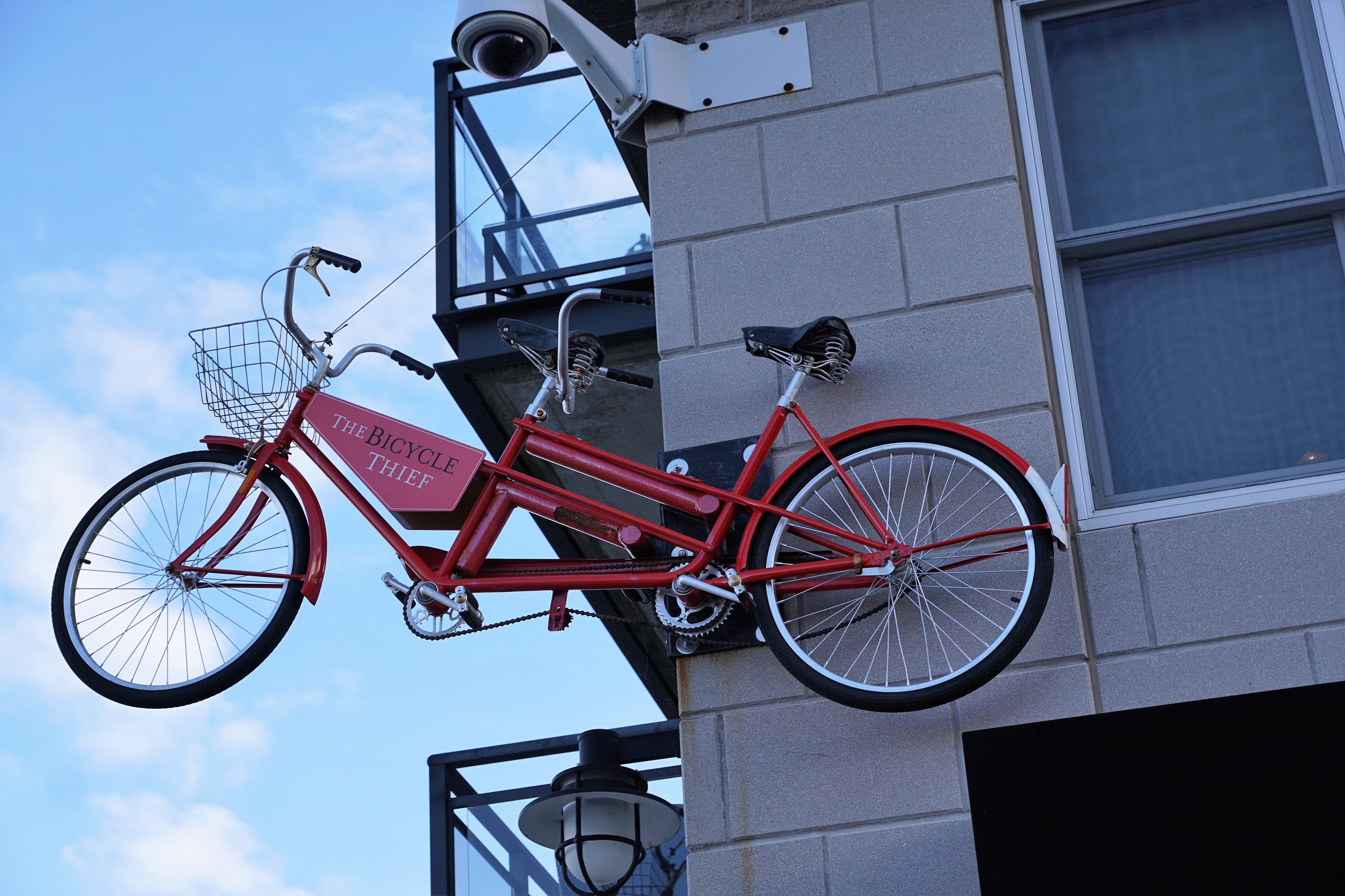 red tandem bike