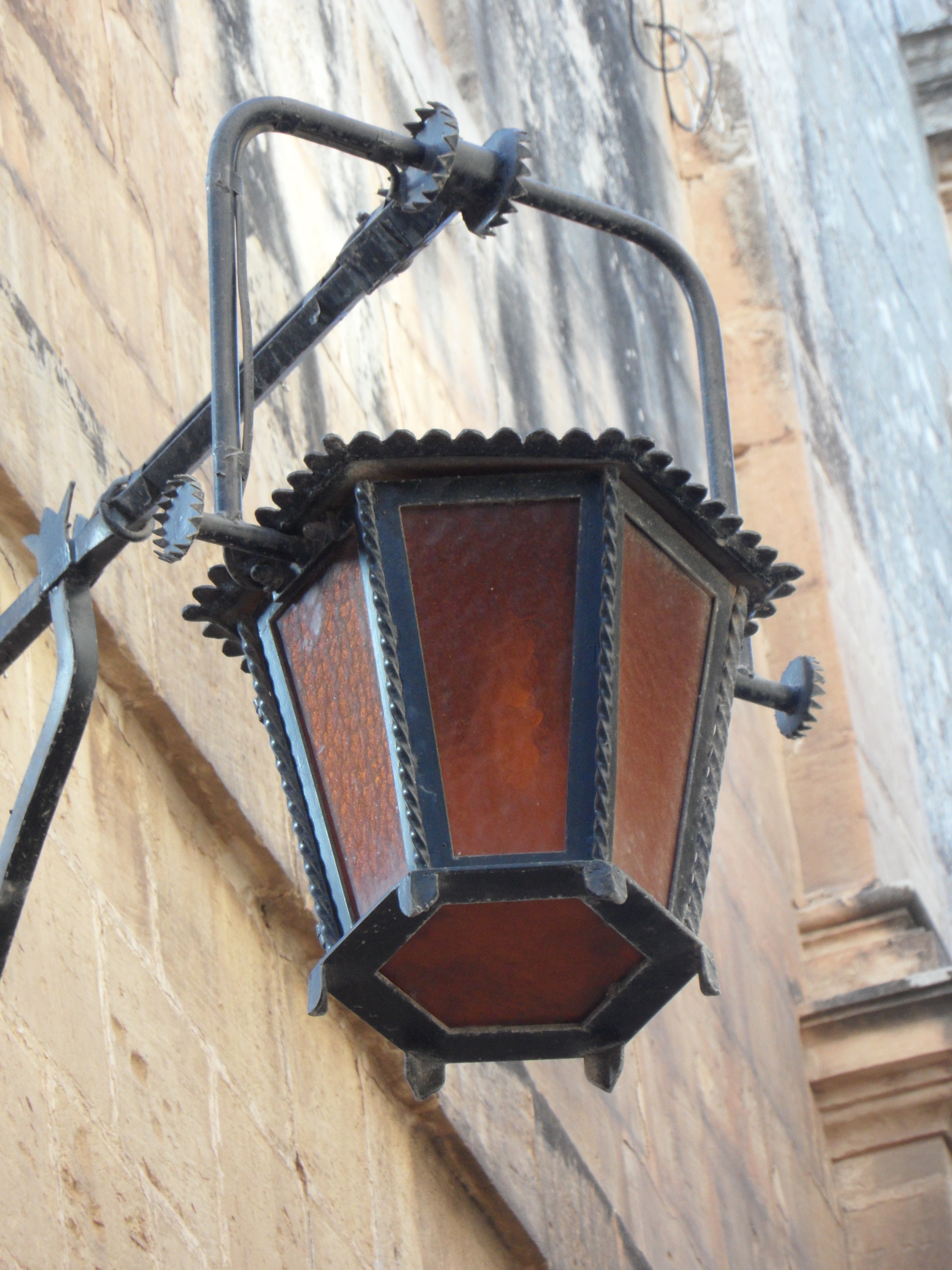 black and brown street lamp