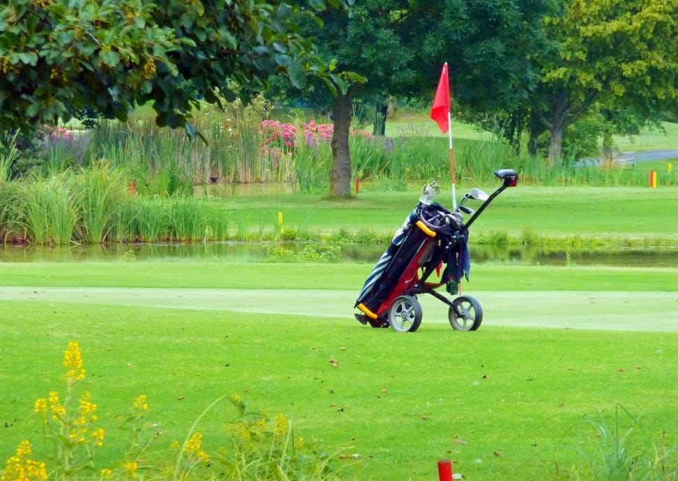 black red yellow golf bag free image | Peakpx