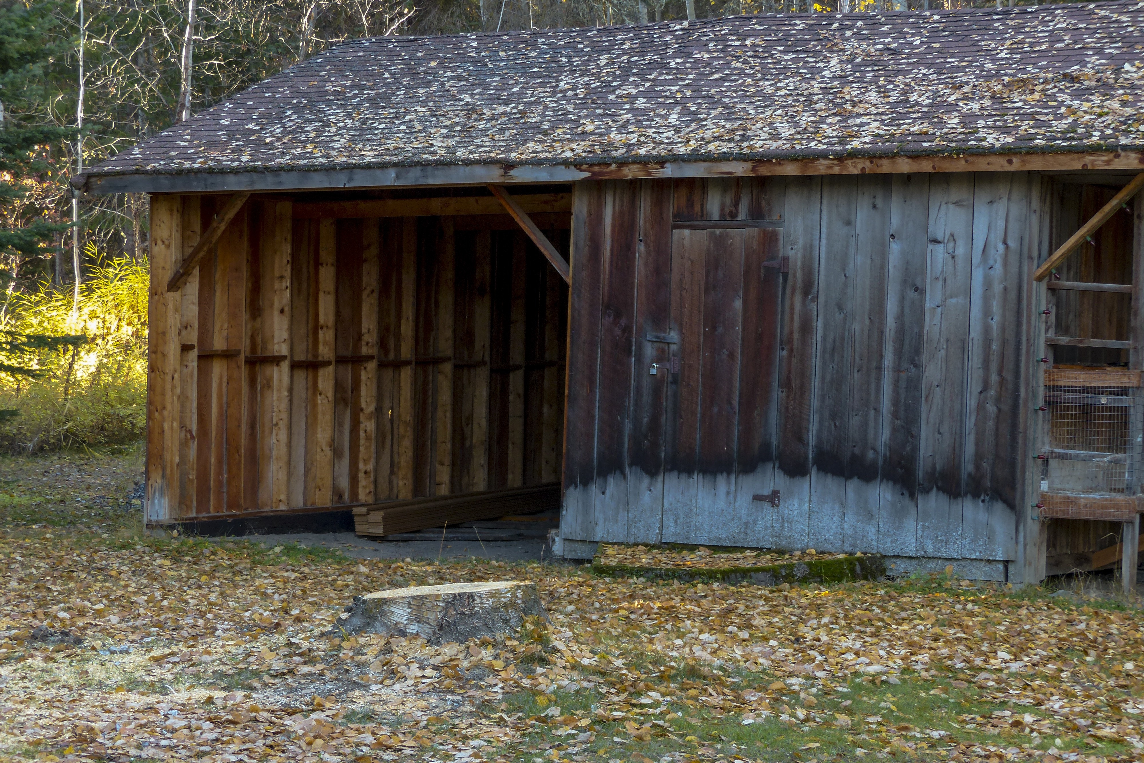 brown wooden hut