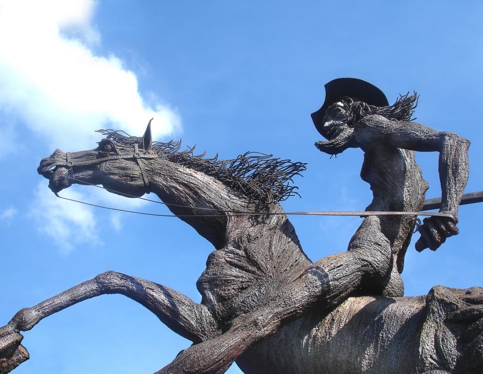 man riding horse black statute preview