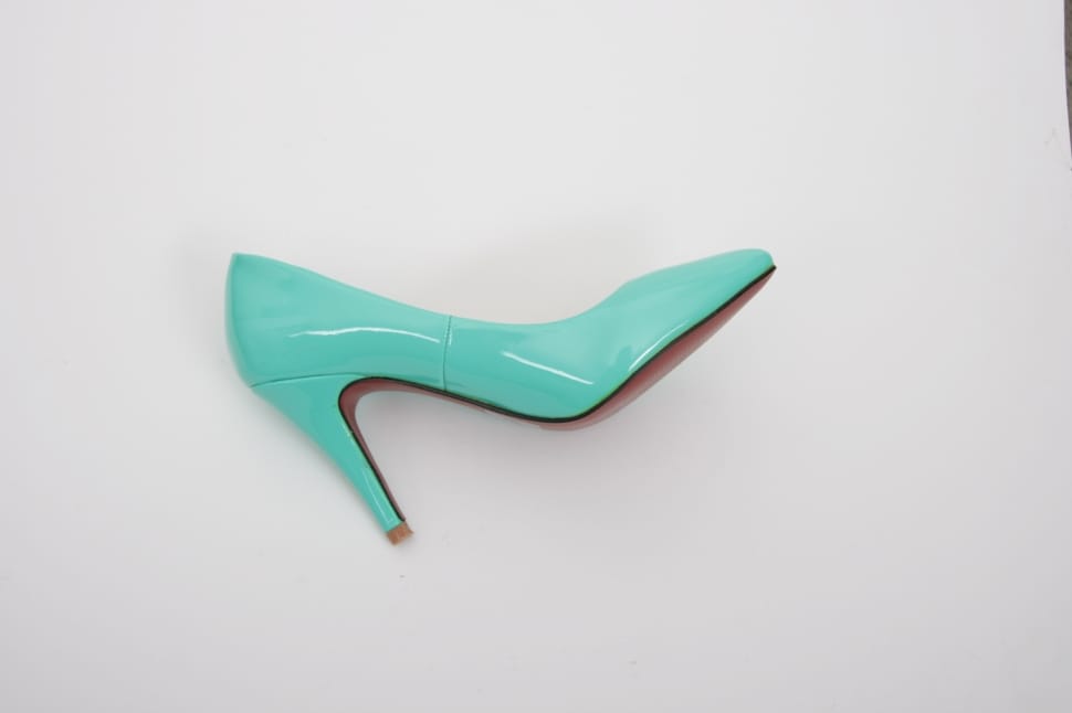 teal patent leather stiletto shoe preview