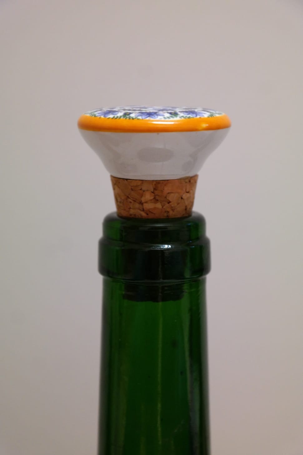 yellow and blue floral print cork wine stopper preview