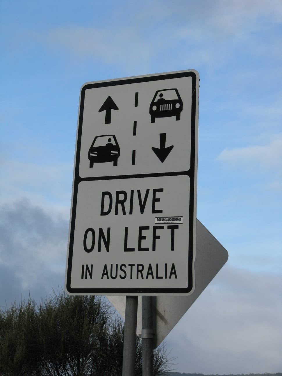 white and black drive on left in australia signage preview