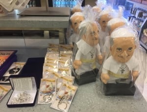 seven pope john paul plush toys  near keychains and rosary beads thumbnail
