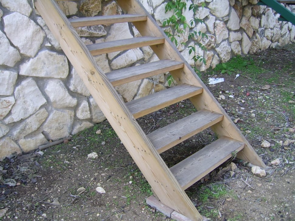 brown wooden step ladder preview