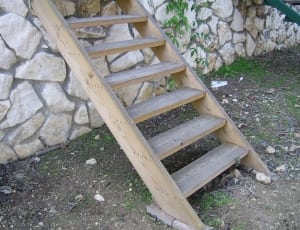 brown wooden step ladder thumbnail