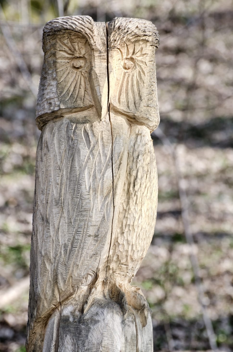 brown owl carved figurine preview