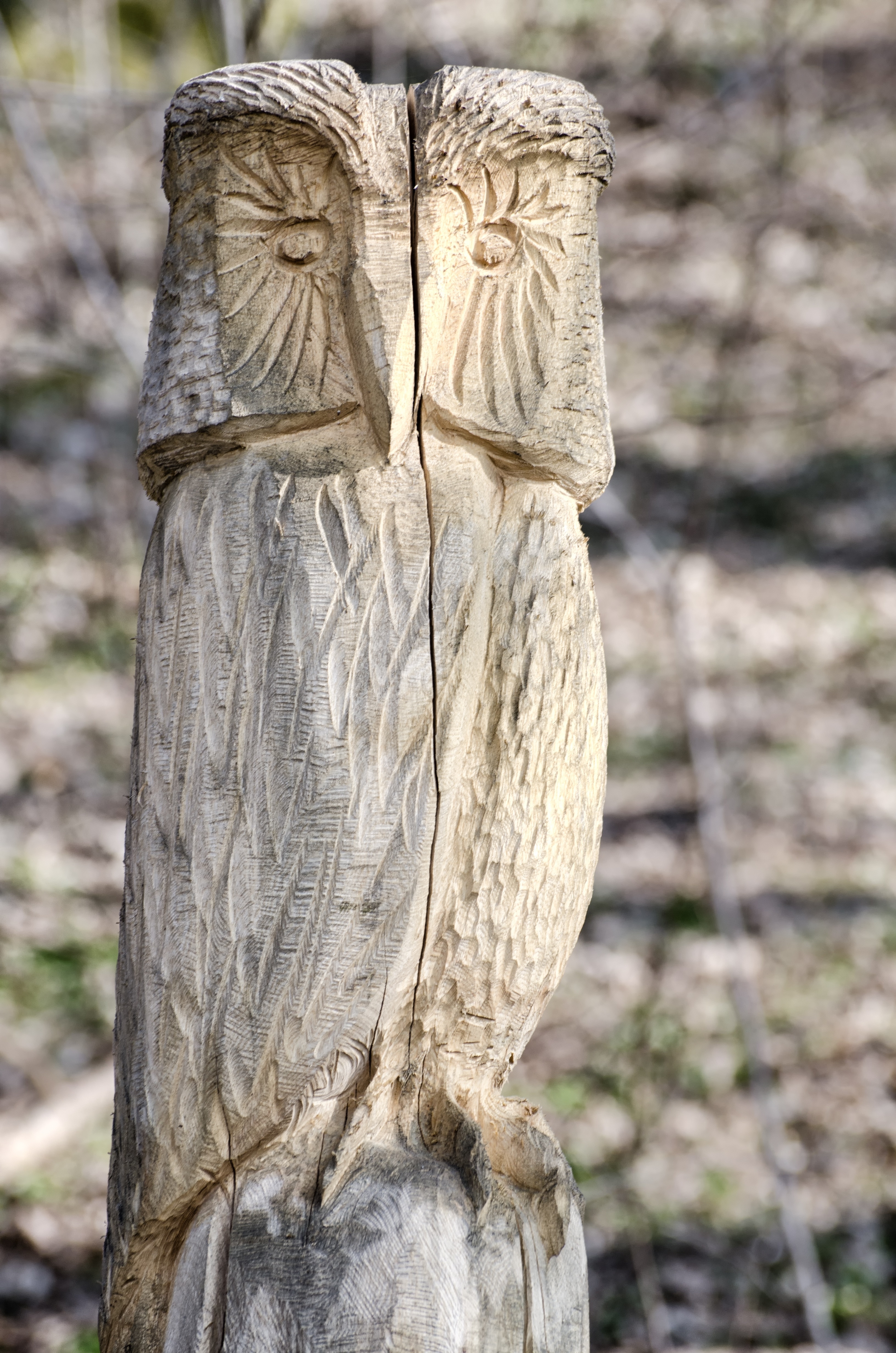 brown owl carved figurine