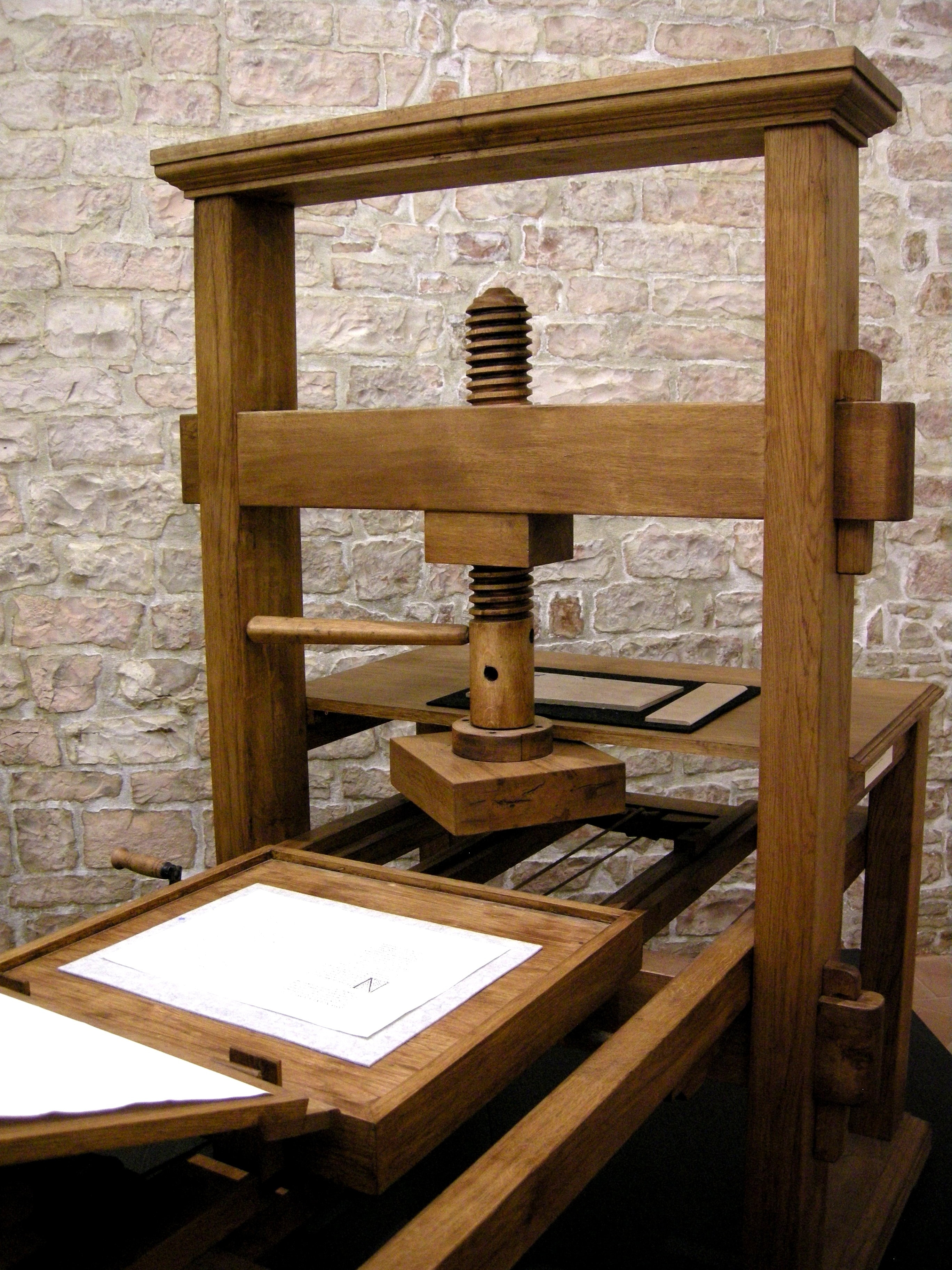 brown wooden press