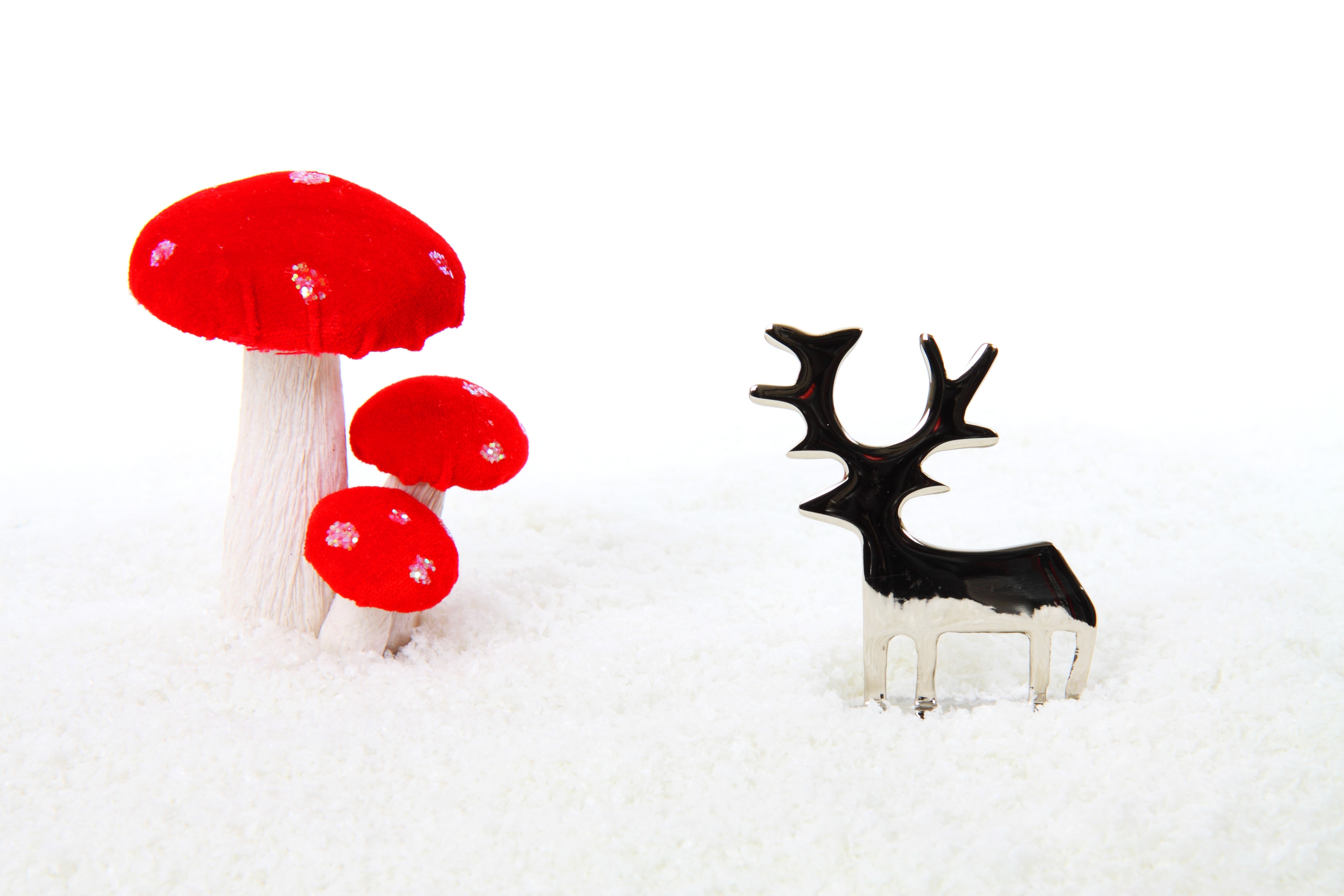 mushrooms and deer table decor