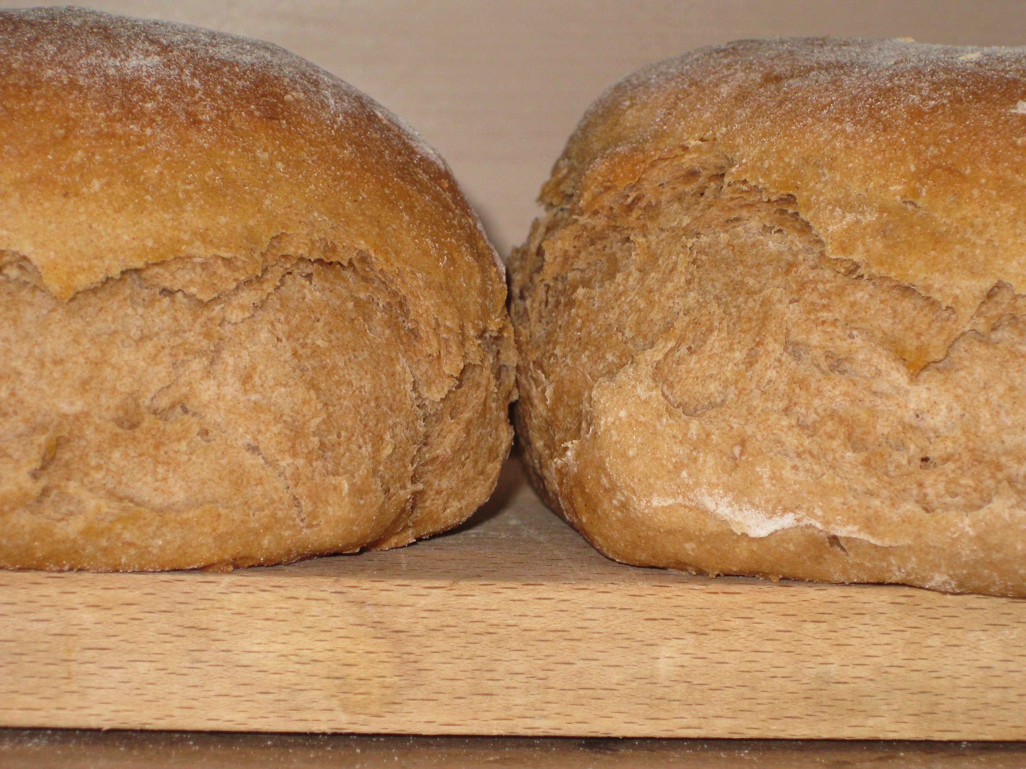 2 baked round breads