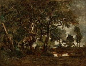 painting of black and brown trees thumbnail