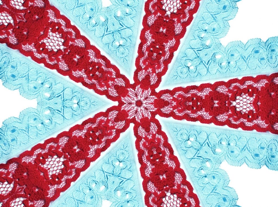 red and blue knit textile preview