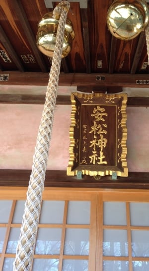brown ropes and kanji script print rectangular wall decor thumbnail