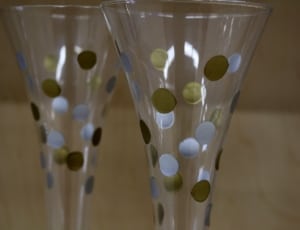 2 green and blue polka dotted glasses thumbnail