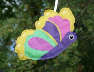 yellow purple and green butterfly decor thumbnail
