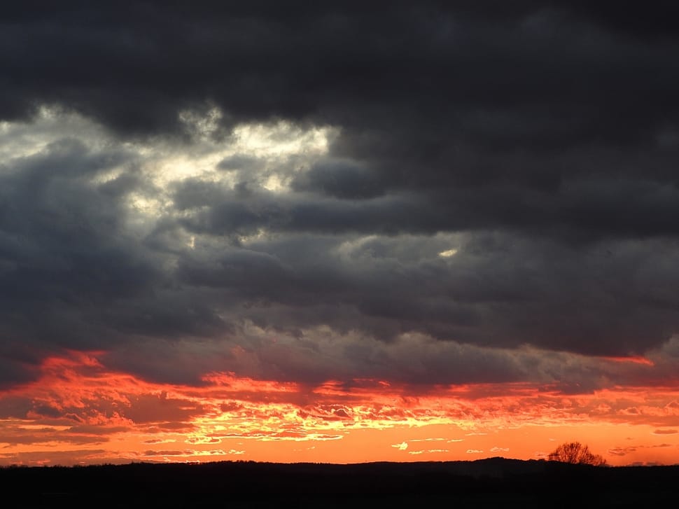 nimbus clouds during sunset preview