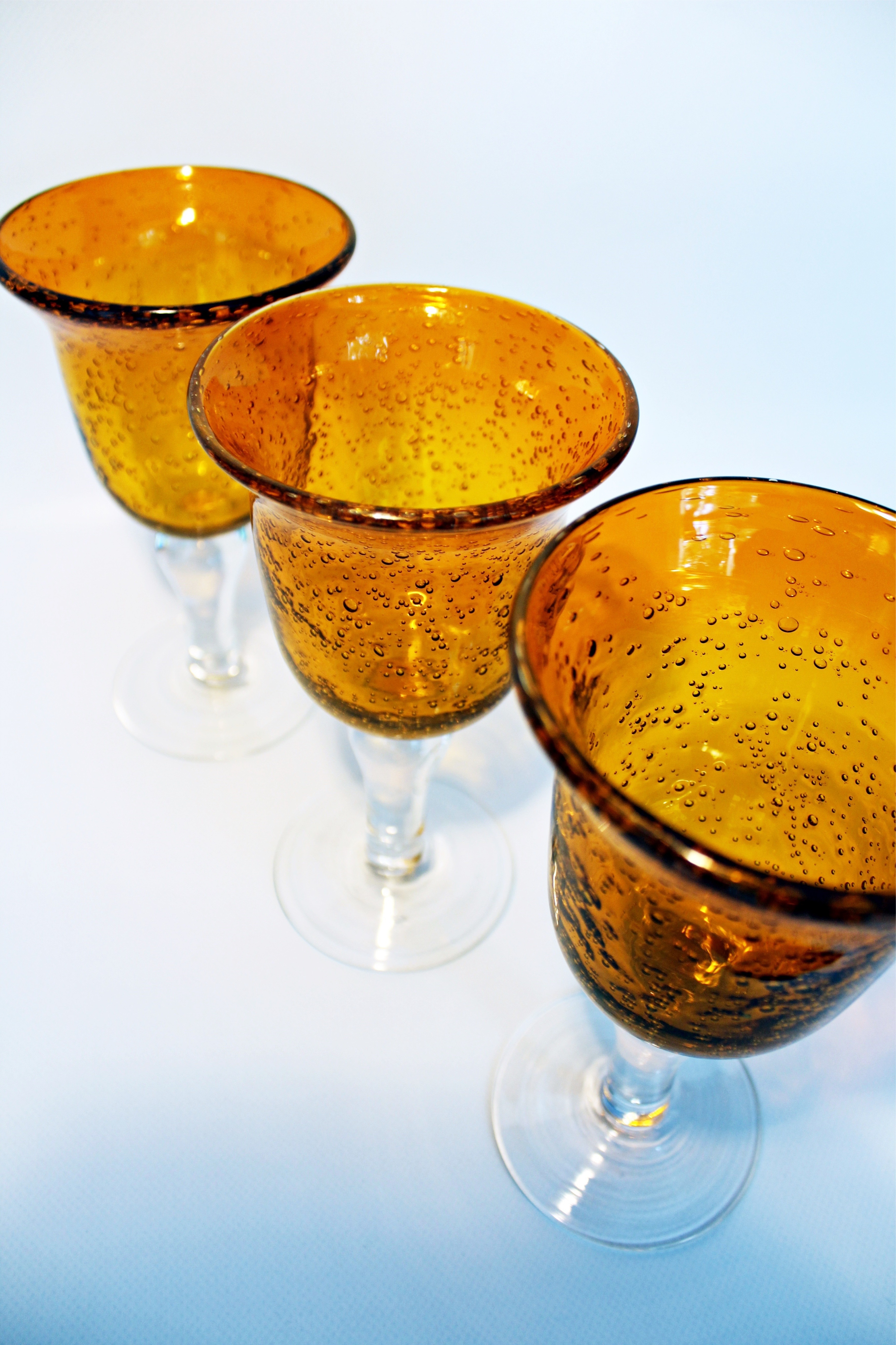3 brown wine glass