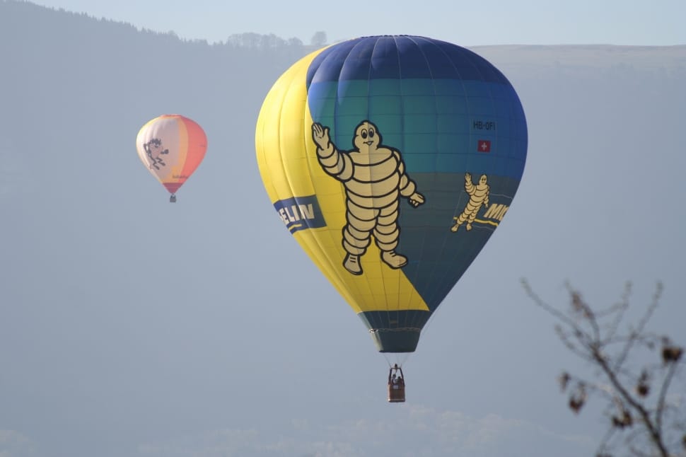 yellow and blue michelin hot air balloon preview