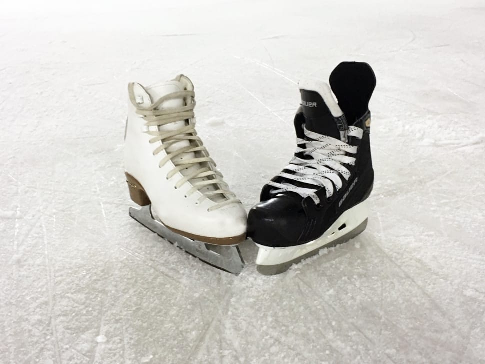 white and black ice skates preview