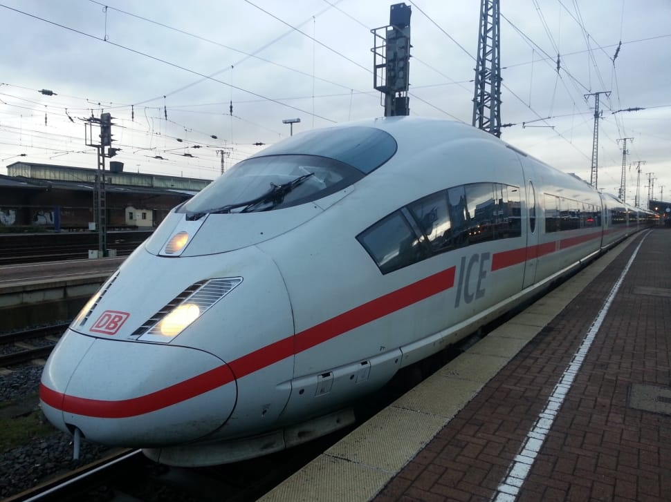 white and red bullet train preview