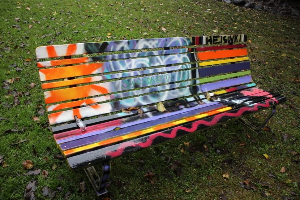 Painted Park Bench Free Image Peakpx