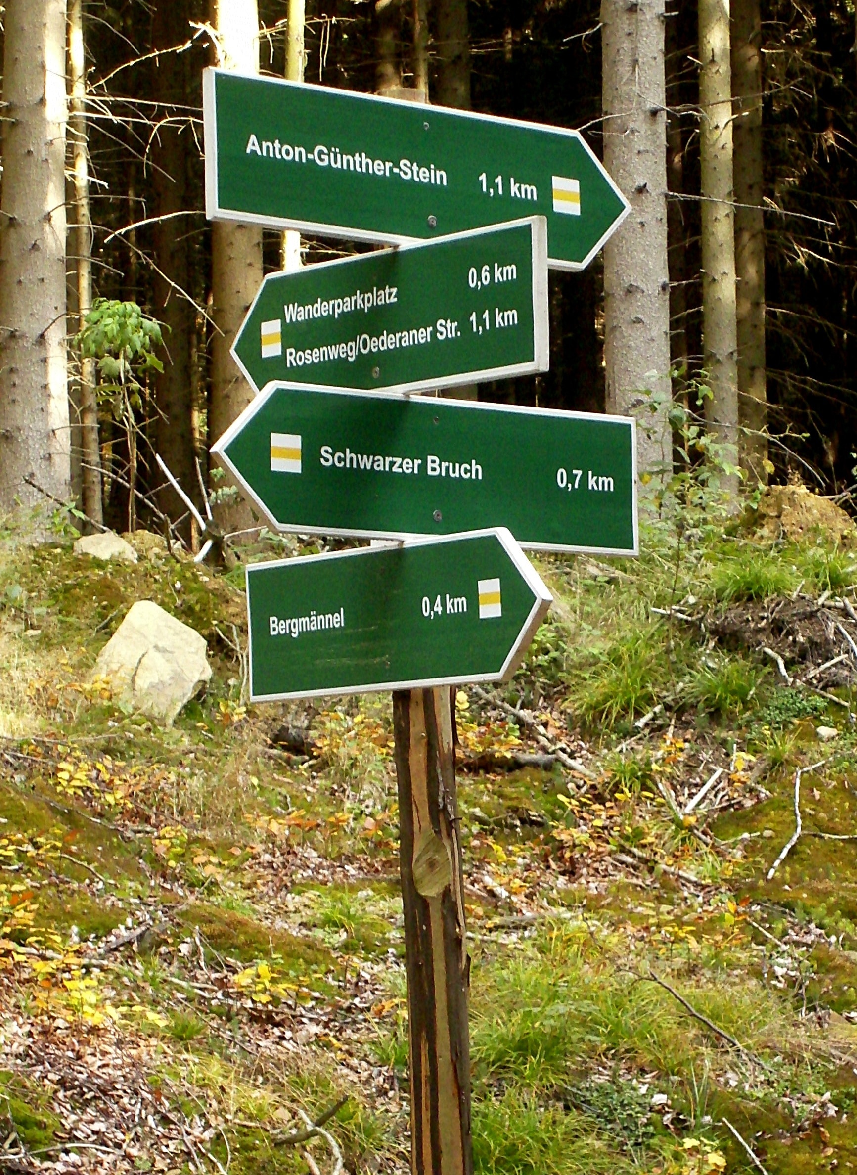 green road signage