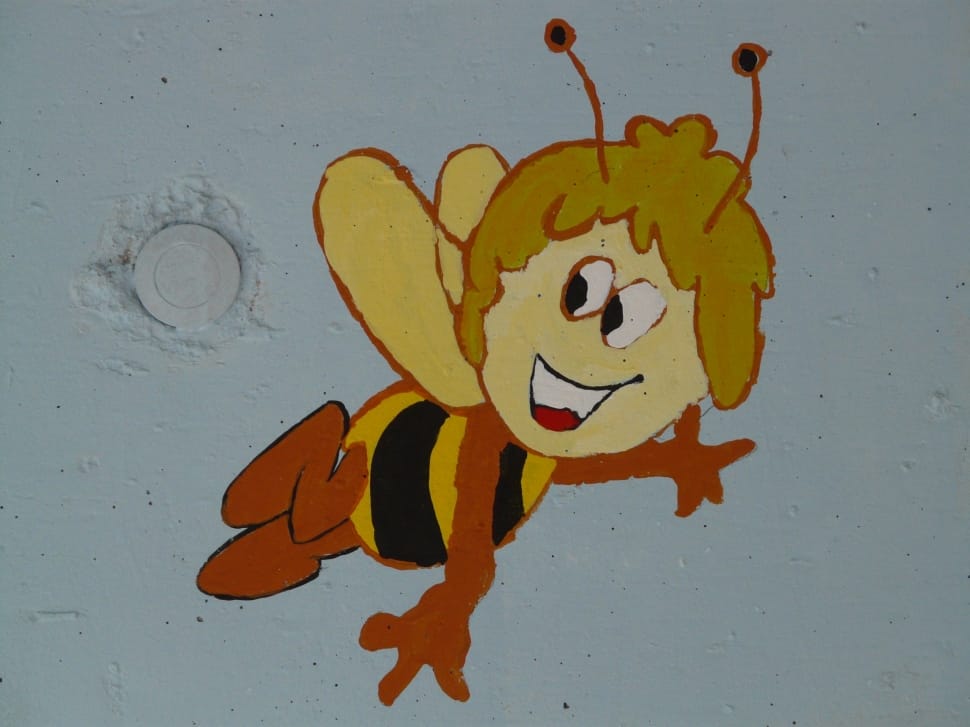 Cute Bee Cartoon, Smiling Bee Drawing, Kids Cartoon Bee Fleece Blanket by  Mounir Khalfouf - Pixels
