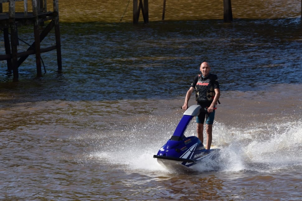 white and blue personal watercraft preview