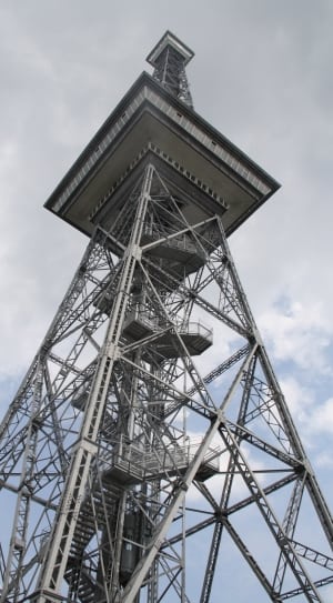 white metal communication tower thumbnail