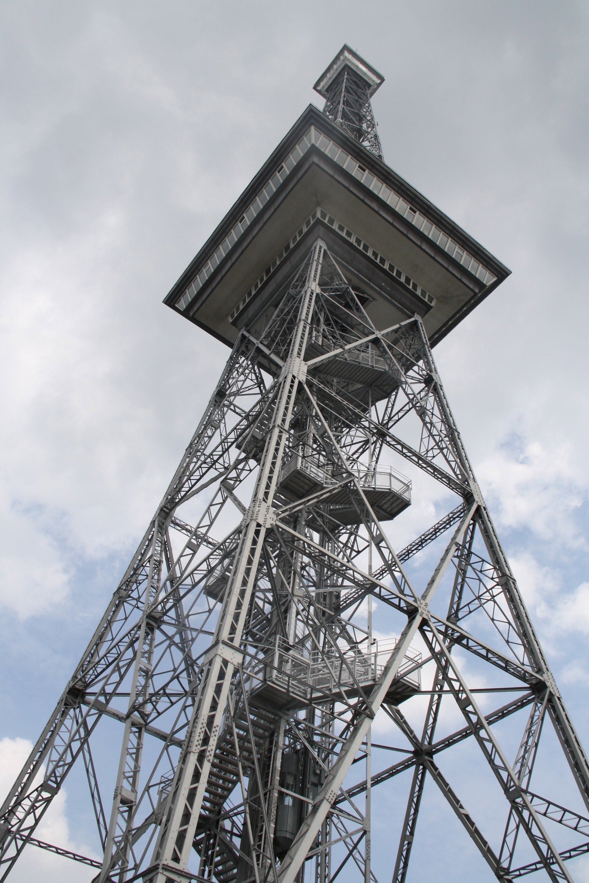 white metal communication tower