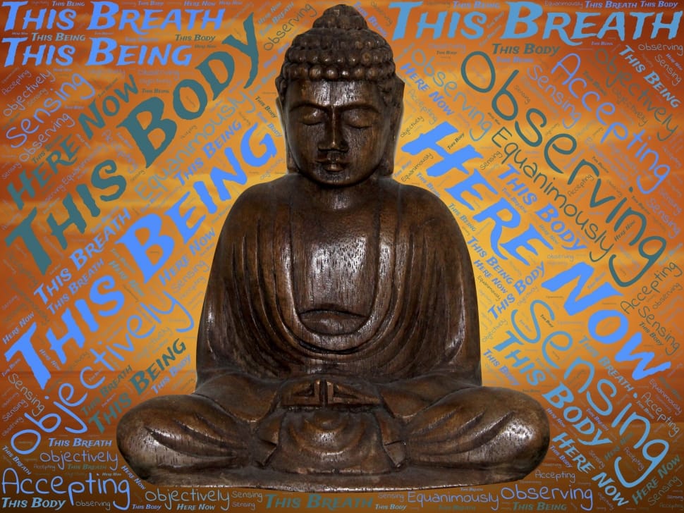 brown wooden buddha carving preview