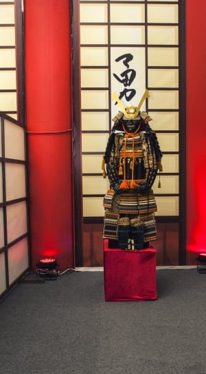 kabuto helmet and samurai warrior armor thumbnail
