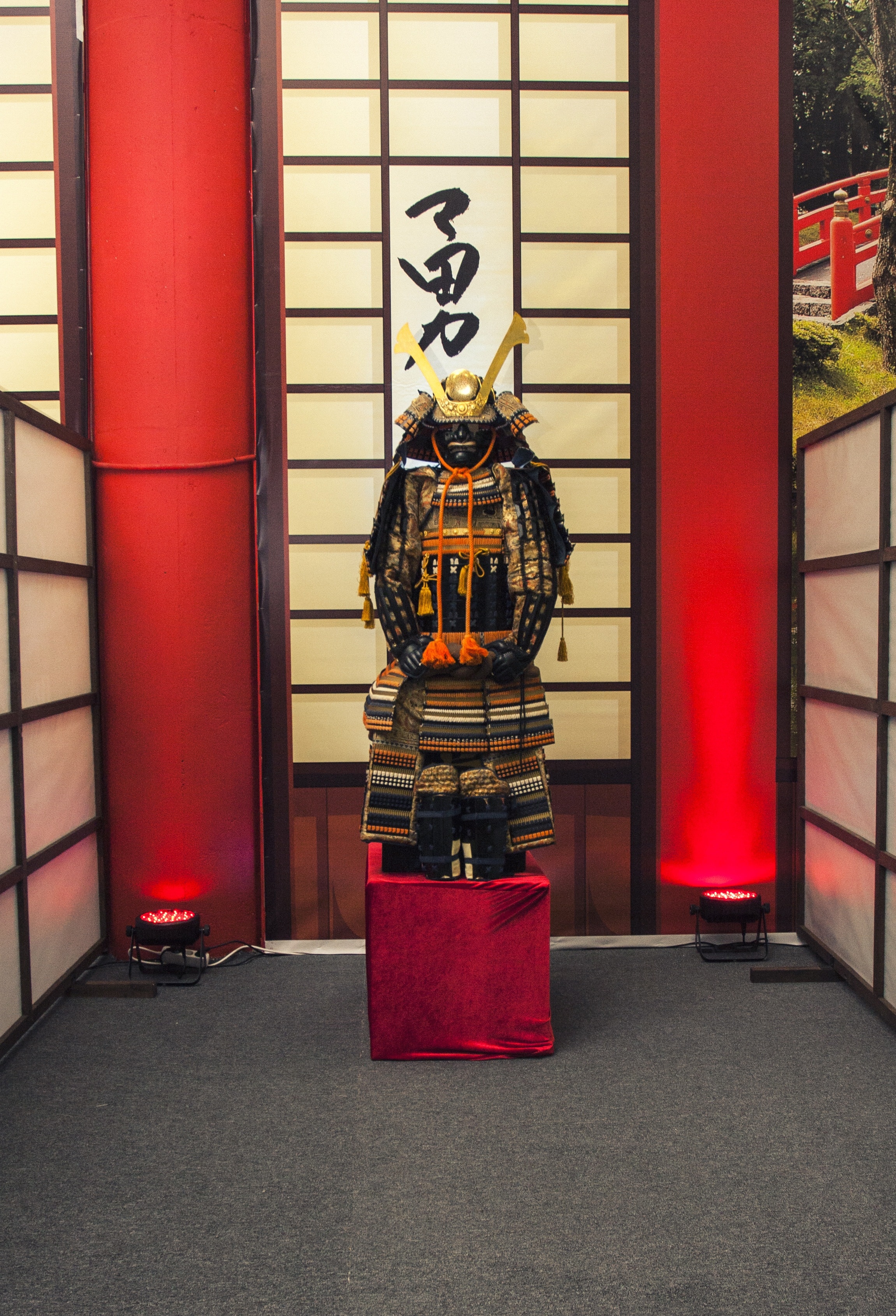 kabuto helmet and samurai warrior armor