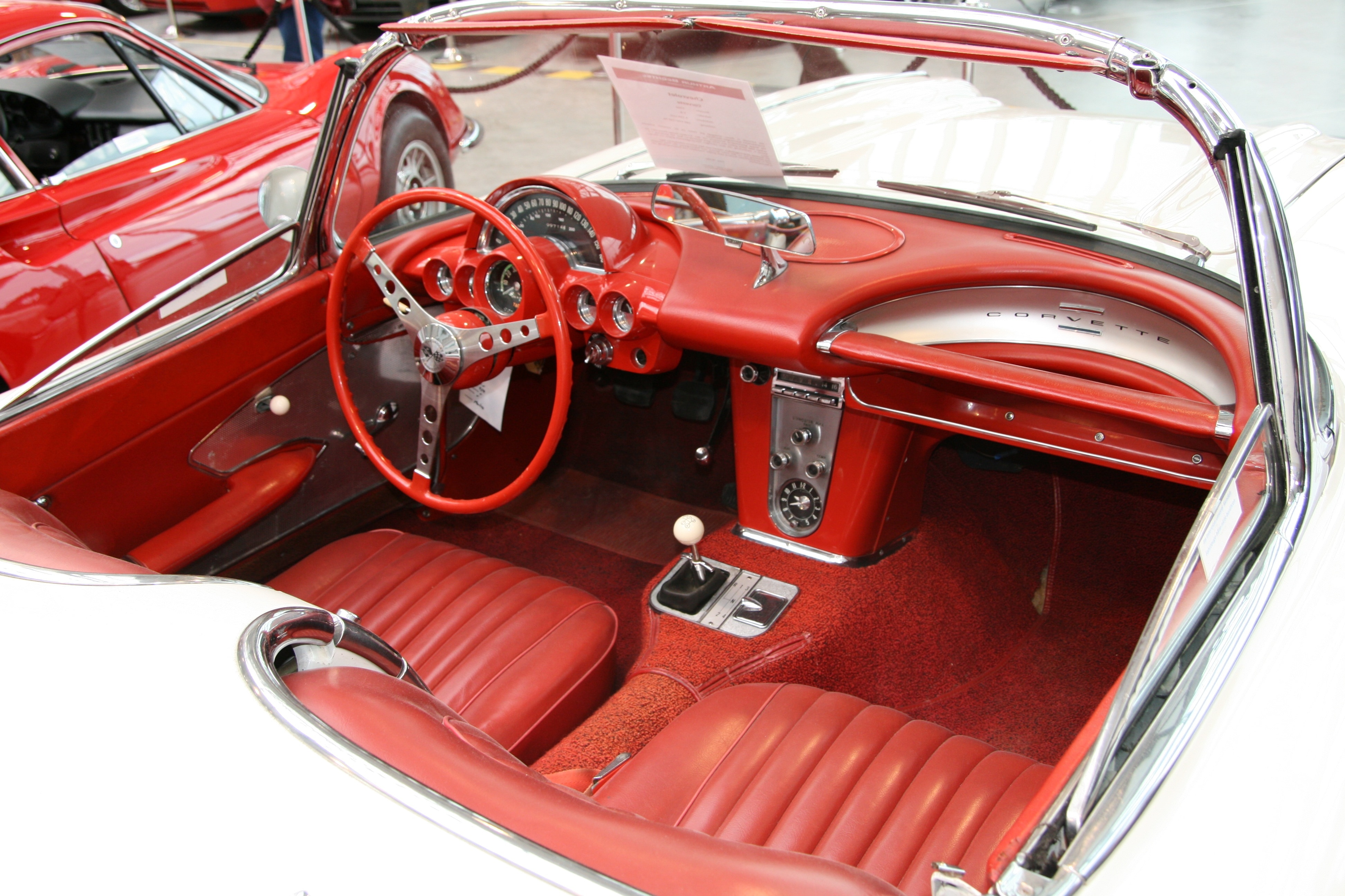 red and white convertible