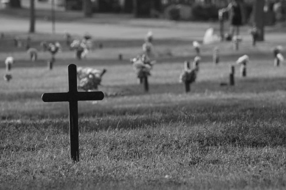 grayscale photo of wooden cross preview
