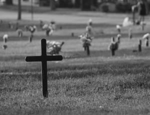 grayscale photo of wooden cross thumbnail