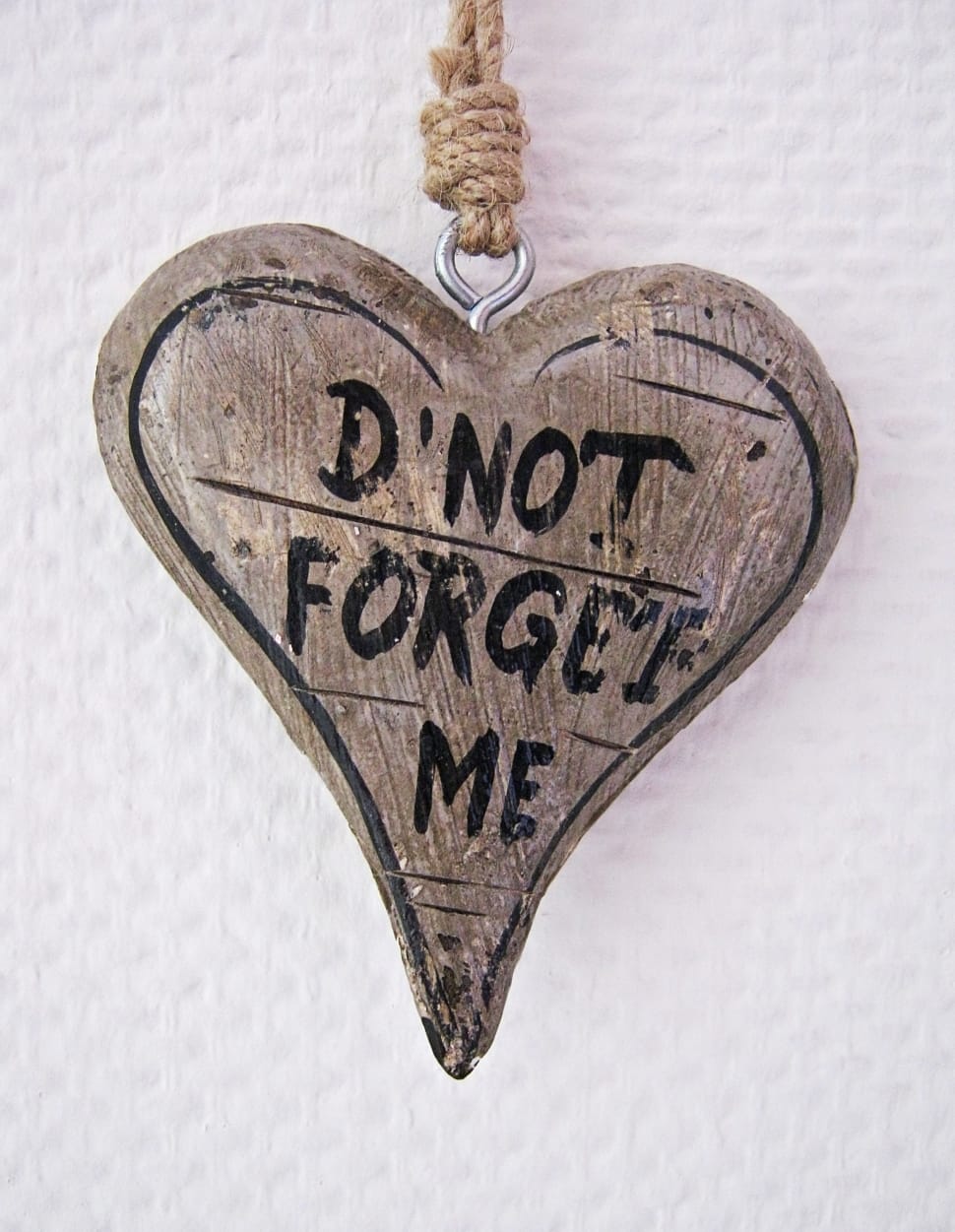 d'not forget me heart wooden pendant preview