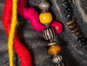 yellow black and white beads bracelets thumbnail